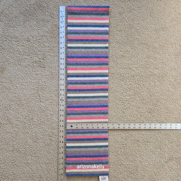 NWT WoolOvers Lambswool Pastel Stripe Scarf - Picture 7 of 8